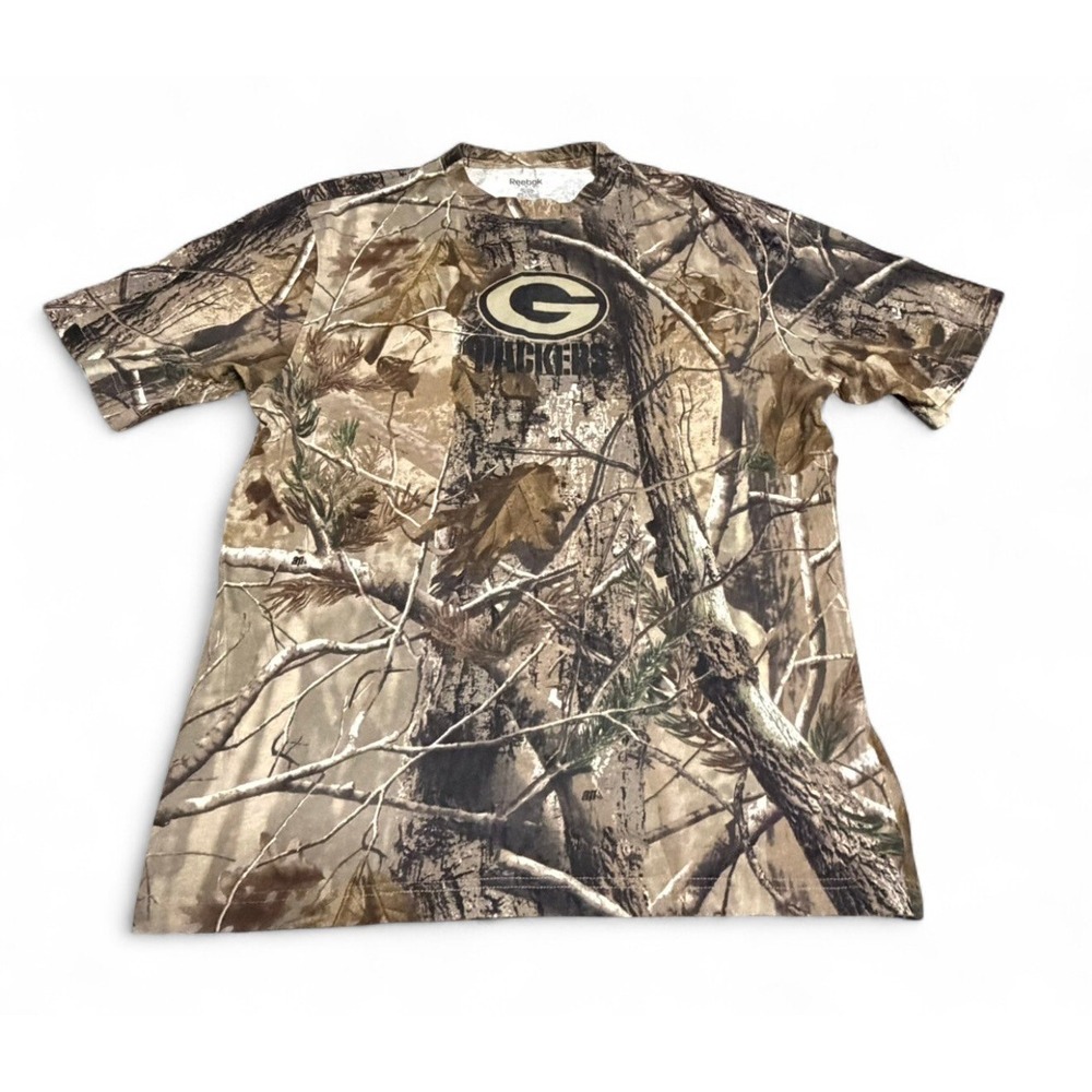 Reebok Green Bay Packers Clay Matthews #52 Camo T Shirt Men's Large NFL